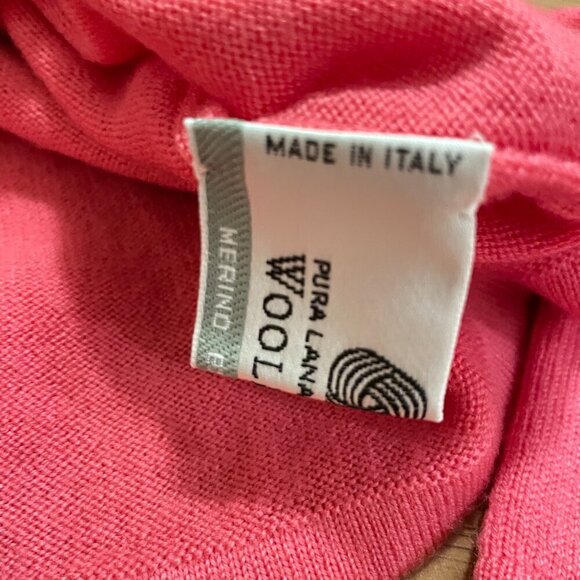 Vintage Made in Italy Merino Wool Mockneck Sweater Pink - Picture 3 of 6